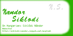 nandor siklodi business card